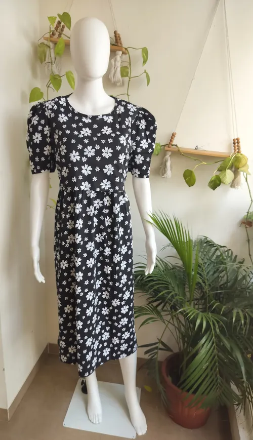 Maternity Maxi - Knee Length - Black floral
